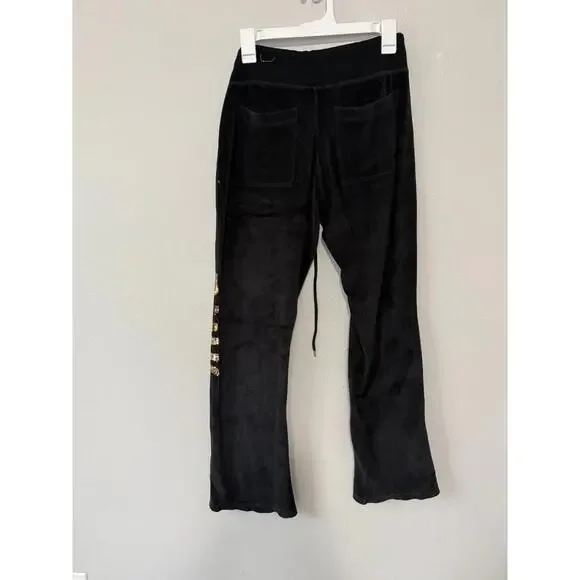 Pink velvet sequin flare sweats size small - Picture 2 of 3